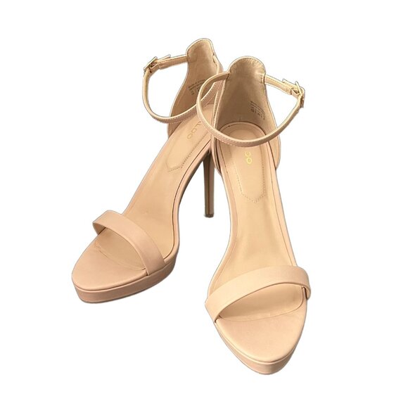 Aldo Shoes - Aldo Madalene Pink Nude Platform Stiletto 5" High Heel Open Toe Ankle Strap 10